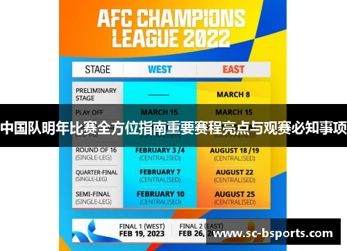 中国队明年比赛全方位指南重要赛程亮点与观赛必知事项