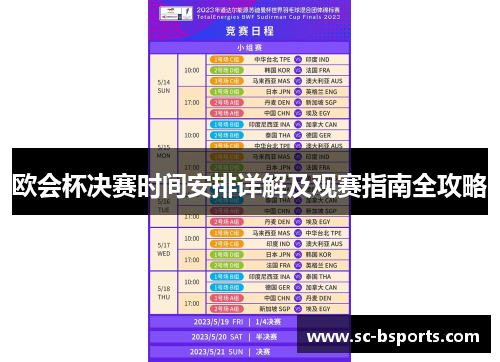 欧会杯决赛时间安排详解及观赛指南全攻略 欧会杯决赛时间安排详解及观赛指南全攻略